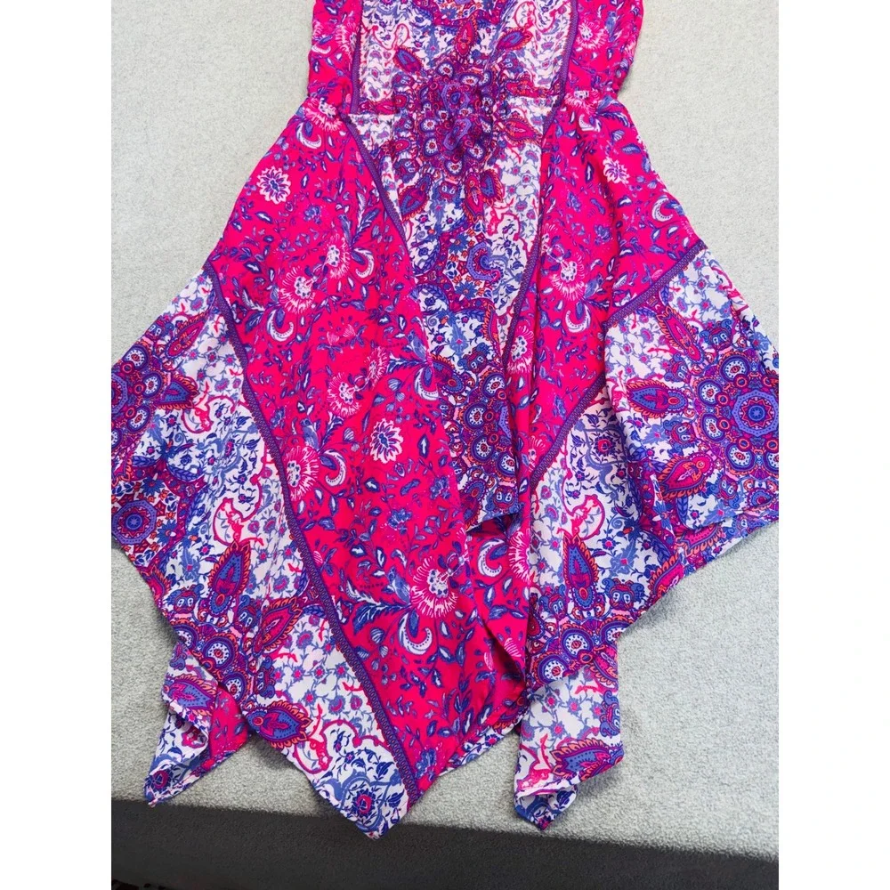The Children's Place Girls XL 14 Pink Purple Paisley Dress Handkerchief Flowy - Picture 3 of 12